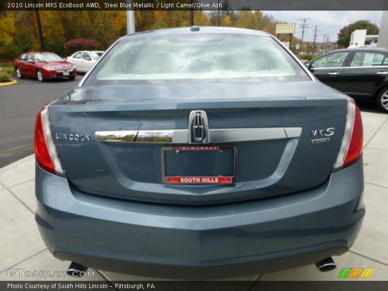 Steel Blue Metallic / Light Camel/Olive Ash 2010 Lincoln MKS EcoBoost AWD