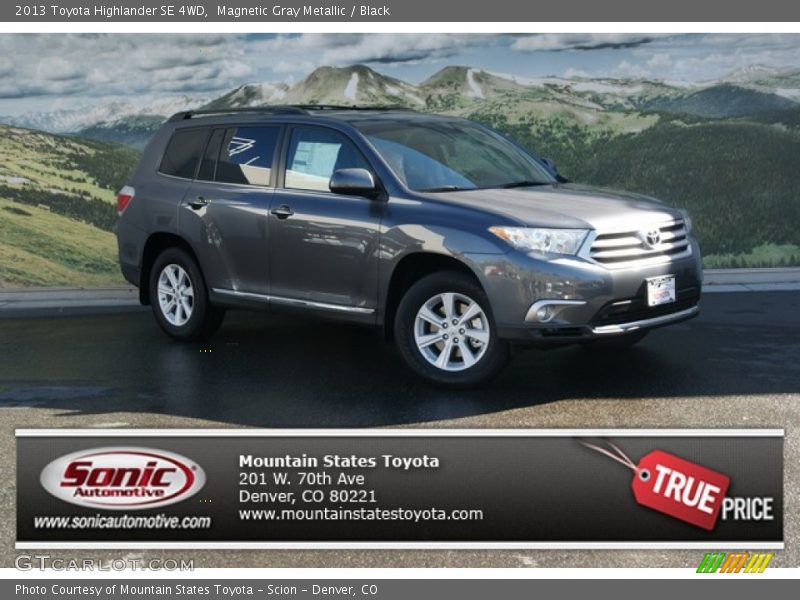 Magnetic Gray Metallic / Black 2013 Toyota Highlander SE 4WD