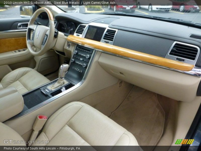 Steel Blue Metallic / Light Camel/Olive Ash 2010 Lincoln MKS EcoBoost AWD