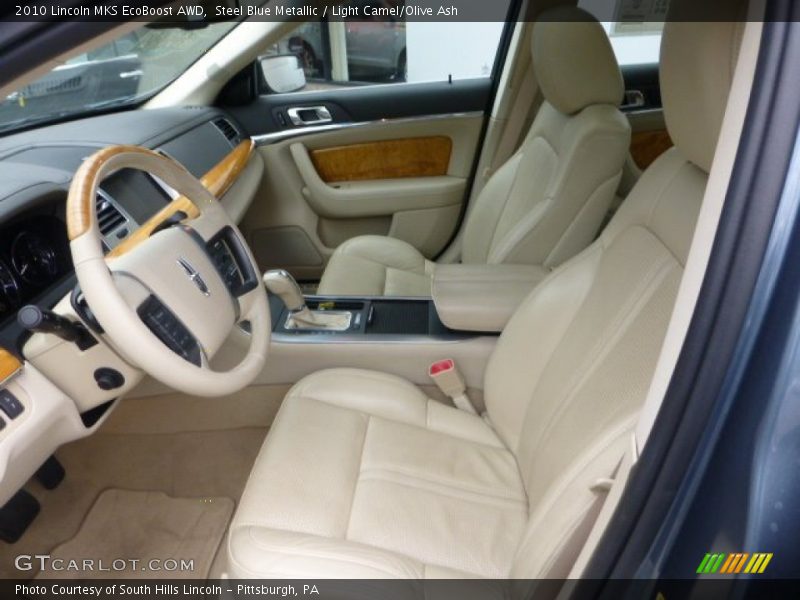 Steel Blue Metallic / Light Camel/Olive Ash 2010 Lincoln MKS EcoBoost AWD