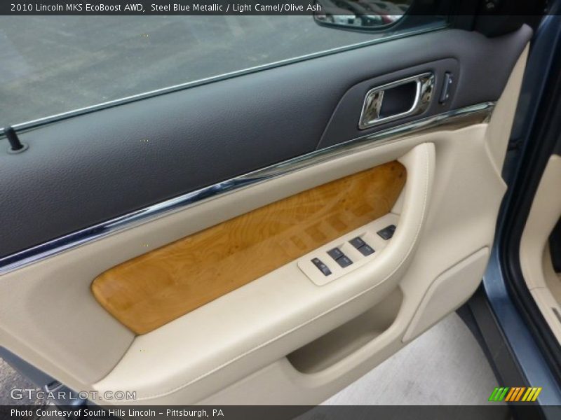 Steel Blue Metallic / Light Camel/Olive Ash 2010 Lincoln MKS EcoBoost AWD