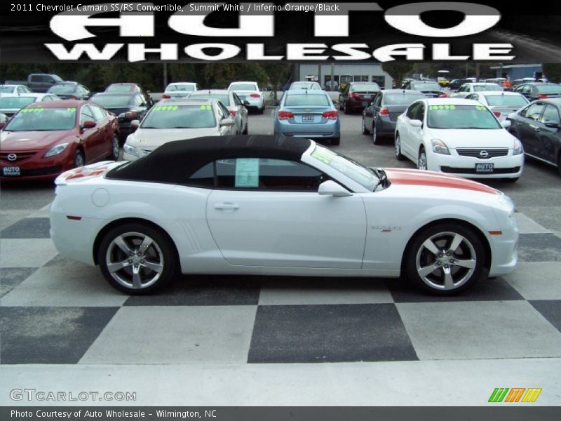 Summit White / Inferno Orange/Black 2011 Chevrolet Camaro SS/RS Convertible