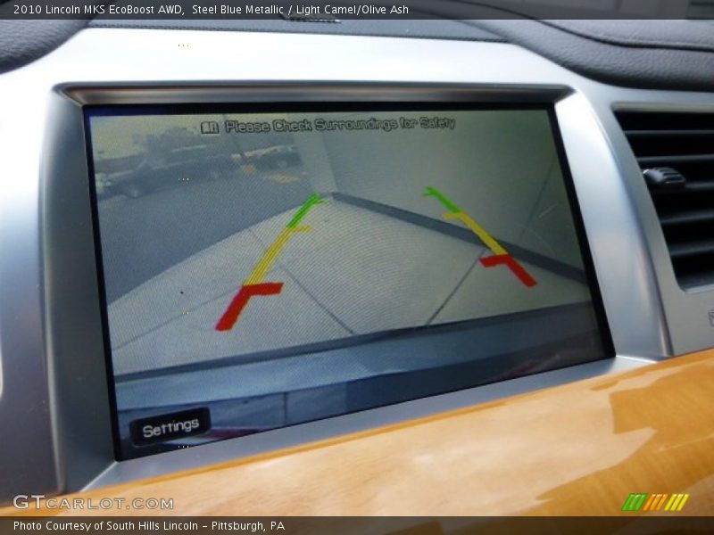Steel Blue Metallic / Light Camel/Olive Ash 2010 Lincoln MKS EcoBoost AWD