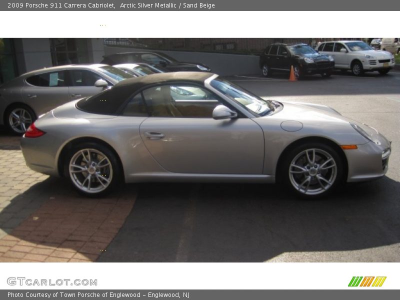 Arctic Silver Metallic / Sand Beige 2009 Porsche 911 Carrera Cabriolet