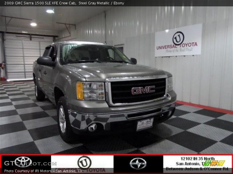 Steel Gray Metallic / Ebony 2009 GMC Sierra 1500 SLE XFE Crew Cab