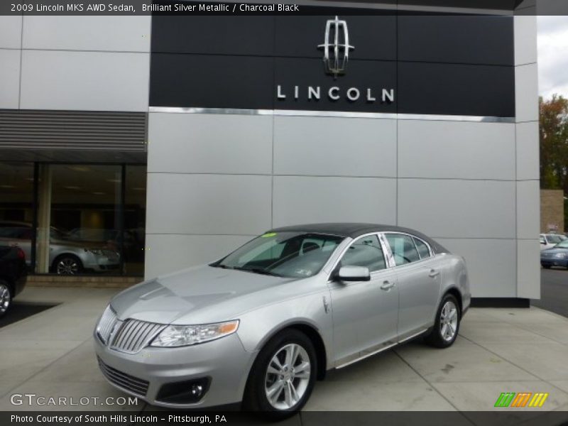 Brilliant Silver Metallic / Charcoal Black 2009 Lincoln MKS AWD Sedan