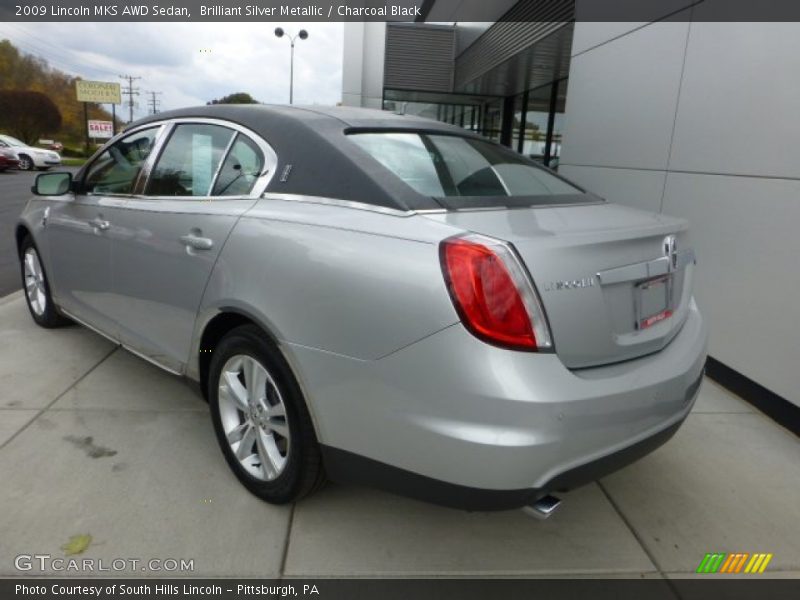 Brilliant Silver Metallic / Charcoal Black 2009 Lincoln MKS AWD Sedan