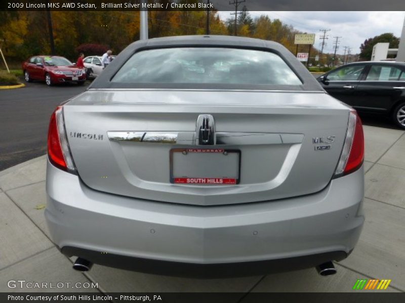 Brilliant Silver Metallic / Charcoal Black 2009 Lincoln MKS AWD Sedan