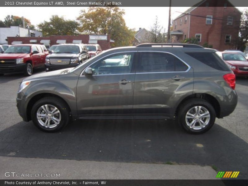 Steel Green Metallic / Jet Black 2013 Chevrolet Equinox LT AWD