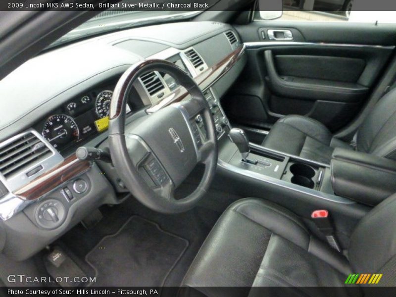Brilliant Silver Metallic / Charcoal Black 2009 Lincoln MKS AWD Sedan