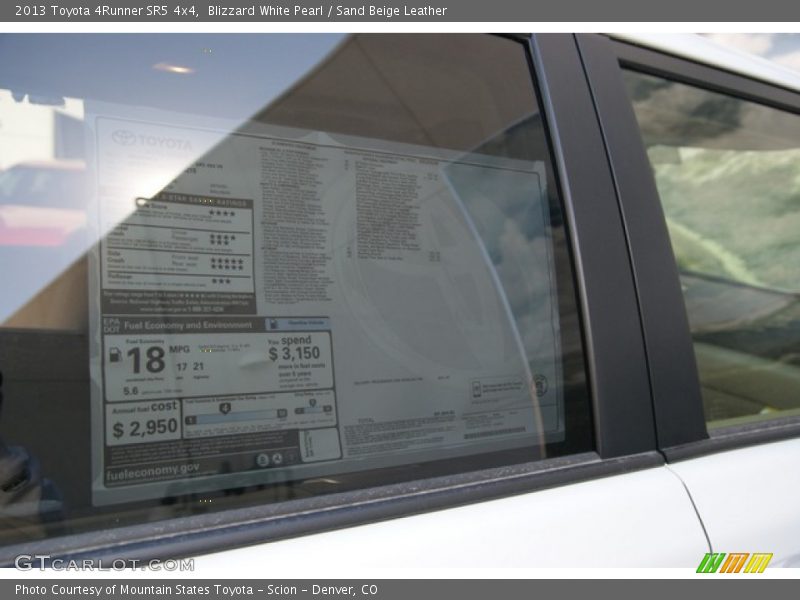 Blizzard White Pearl / Sand Beige Leather 2013 Toyota 4Runner SR5 4x4