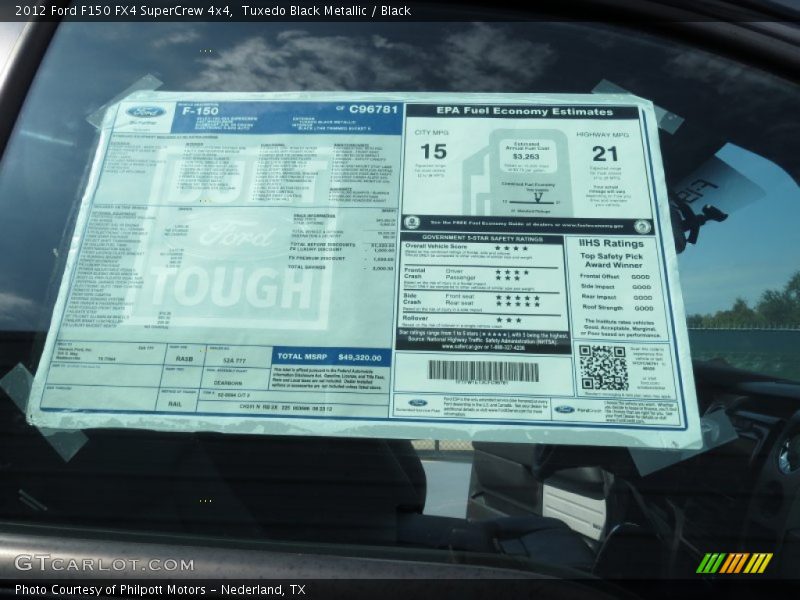 Tuxedo Black Metallic / Black 2012 Ford F150 FX4 SuperCrew 4x4