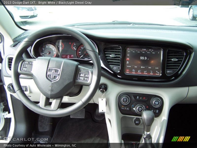 Bright White / Black/Light Diesel Gray 2013 Dodge Dart SXT