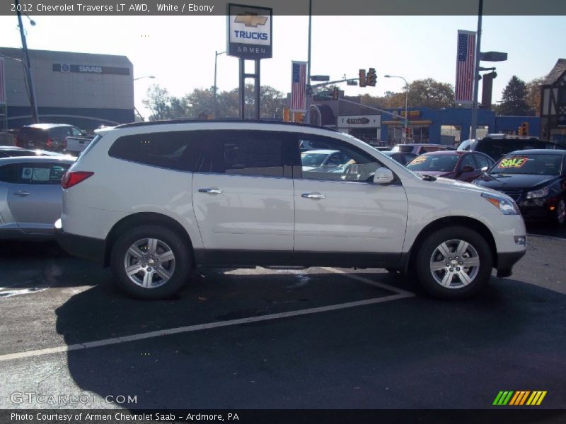 White / Ebony 2012 Chevrolet Traverse LT AWD