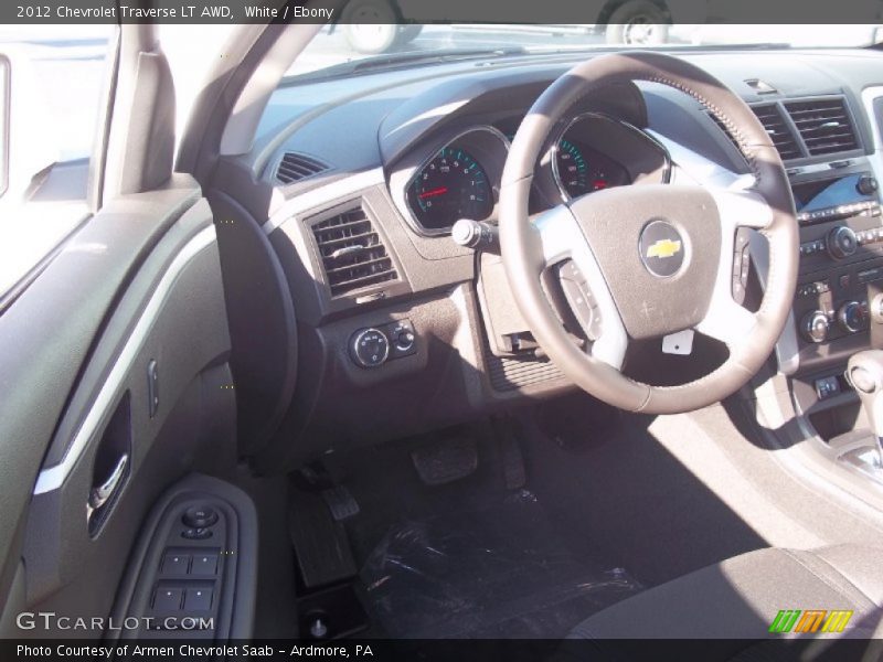 White / Ebony 2012 Chevrolet Traverse LT AWD