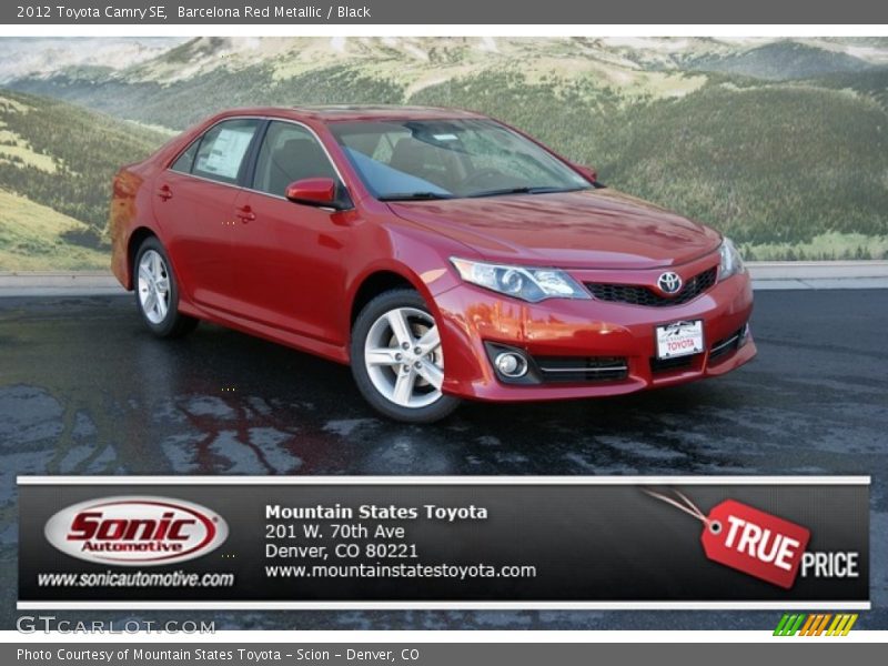 Barcelona Red Metallic / Black 2012 Toyota Camry SE