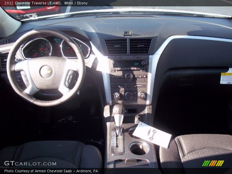 White / Ebony 2012 Chevrolet Traverse LT AWD