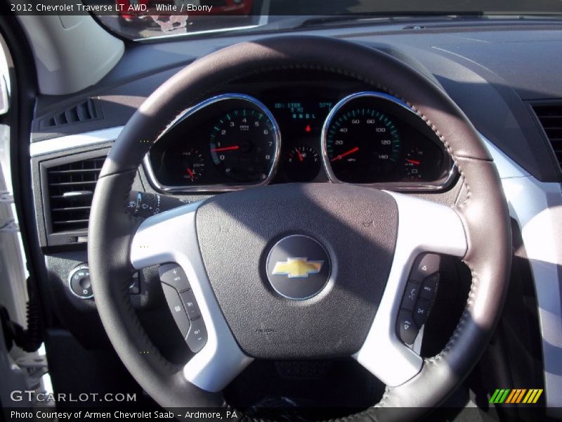 White / Ebony 2012 Chevrolet Traverse LT AWD