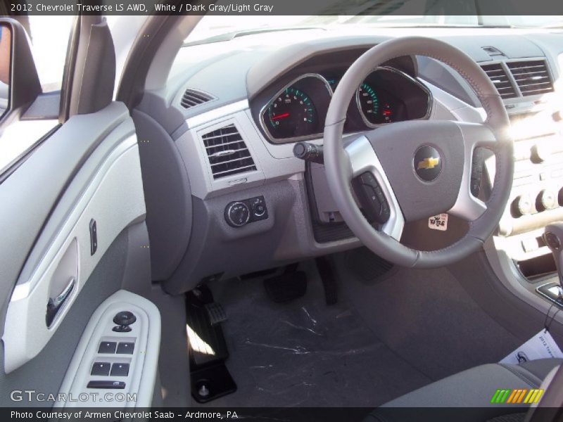 White / Dark Gray/Light Gray 2012 Chevrolet Traverse LS AWD