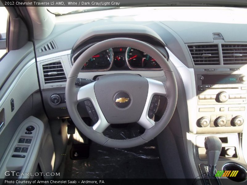 White / Dark Gray/Light Gray 2012 Chevrolet Traverse LS AWD