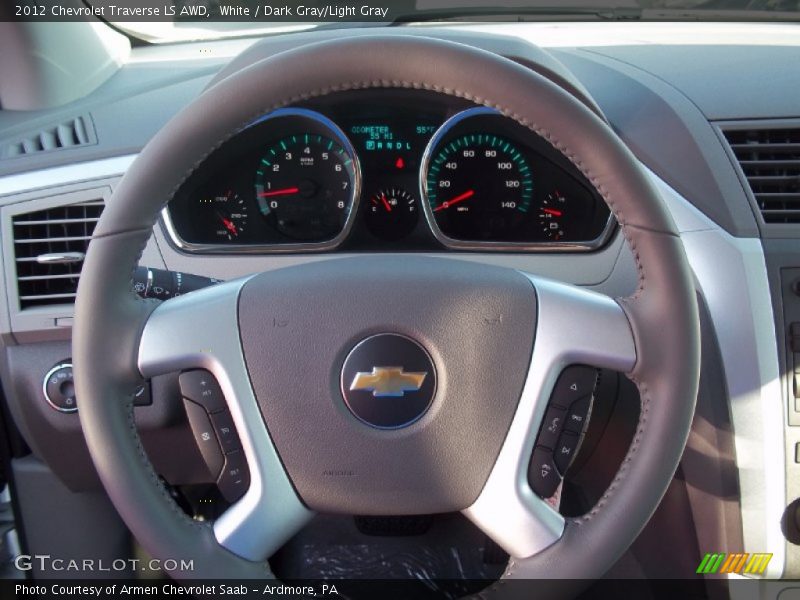 White / Dark Gray/Light Gray 2012 Chevrolet Traverse LS AWD