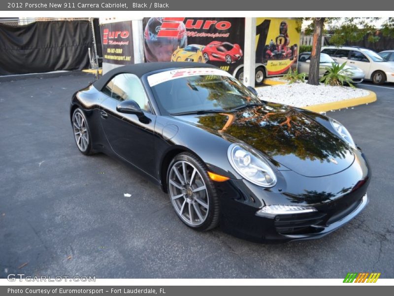 Black / Black 2012 Porsche New 911 Carrera Cabriolet