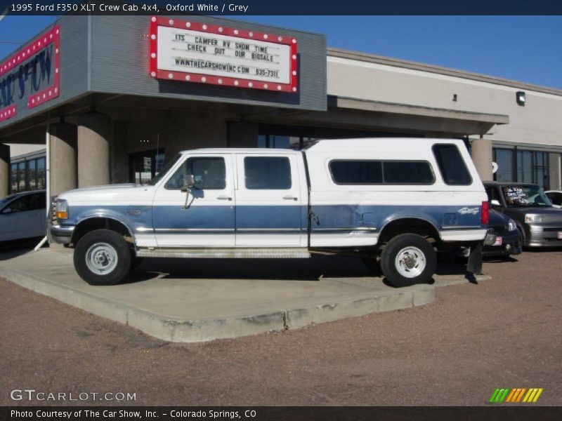 Oxford White / Grey 1995 Ford F350 XLT Crew Cab 4x4