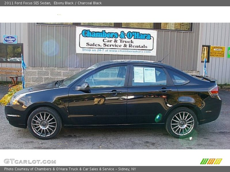 Ebony Black / Charcoal Black 2011 Ford Focus SES Sedan