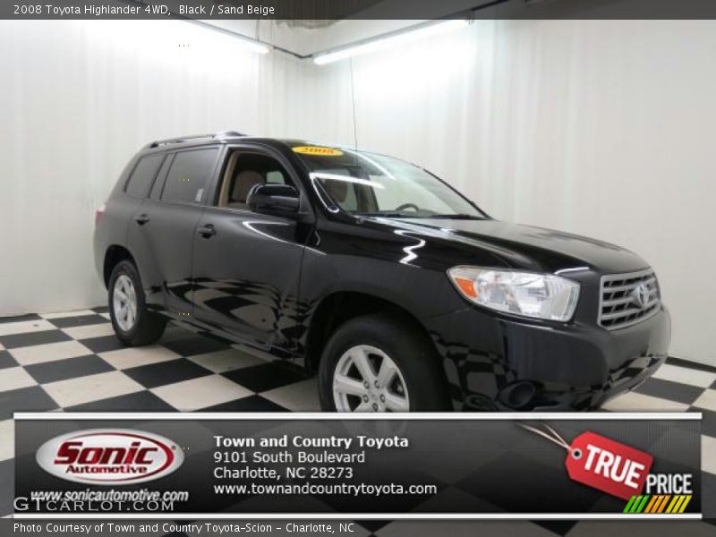 Black / Sand Beige 2008 Toyota Highlander 4WD