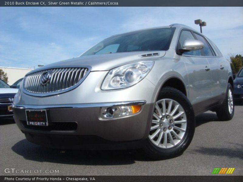 Silver Green Metallic / Cashmere/Cocoa 2010 Buick Enclave CX