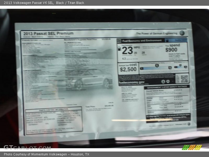 Black / Titan Black 2013 Volkswagen Passat V6 SEL