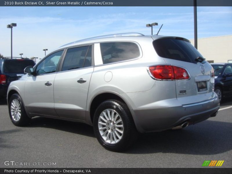Silver Green Metallic / Cashmere/Cocoa 2010 Buick Enclave CX
