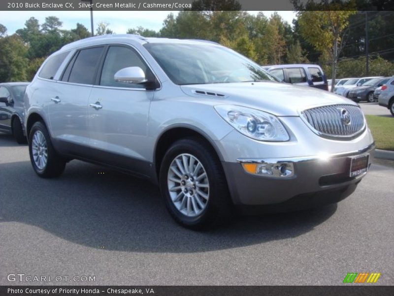 Silver Green Metallic / Cashmere/Cocoa 2010 Buick Enclave CX