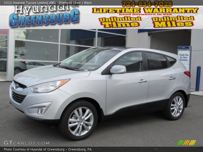 Diamond Silver / Black 2013 Hyundai Tucson Limited AWD