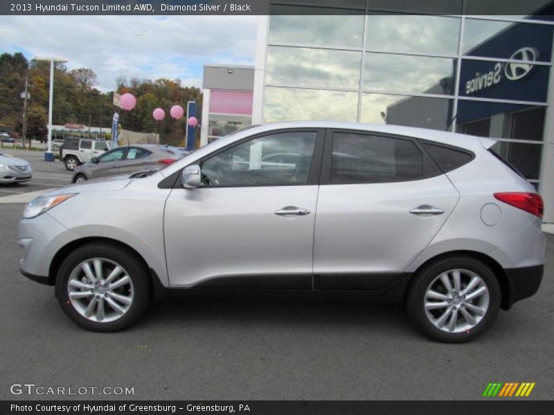 Diamond Silver / Black 2013 Hyundai Tucson Limited AWD