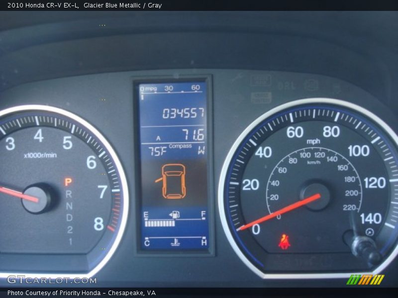 Glacier Blue Metallic / Gray 2010 Honda CR-V EX-L