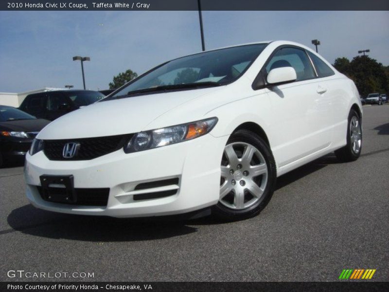 Taffeta White / Gray 2010 Honda Civic LX Coupe