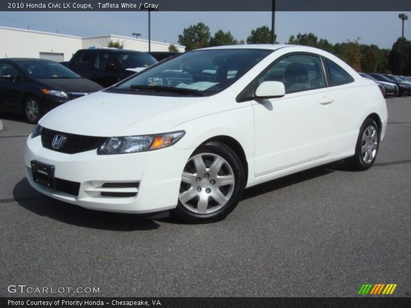 Taffeta White / Gray 2010 Honda Civic LX Coupe
