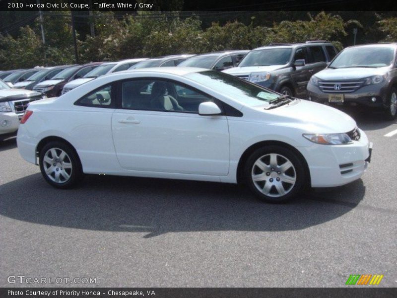 Taffeta White / Gray 2010 Honda Civic LX Coupe