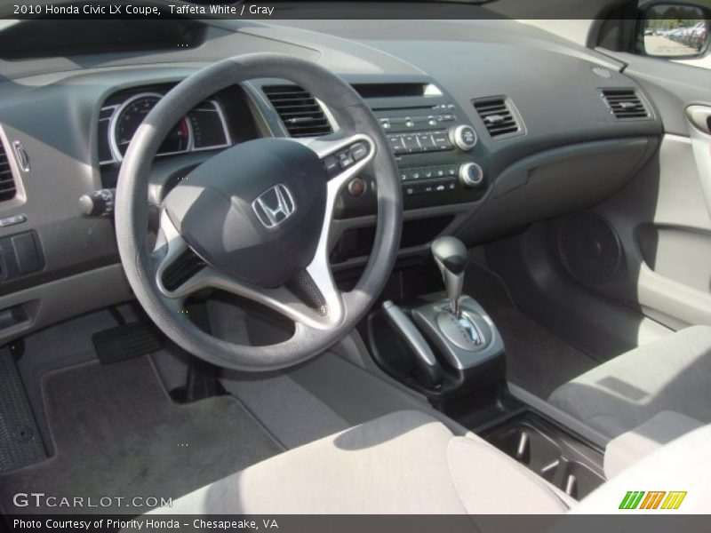 Taffeta White / Gray 2010 Honda Civic LX Coupe