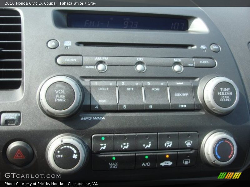 Taffeta White / Gray 2010 Honda Civic LX Coupe