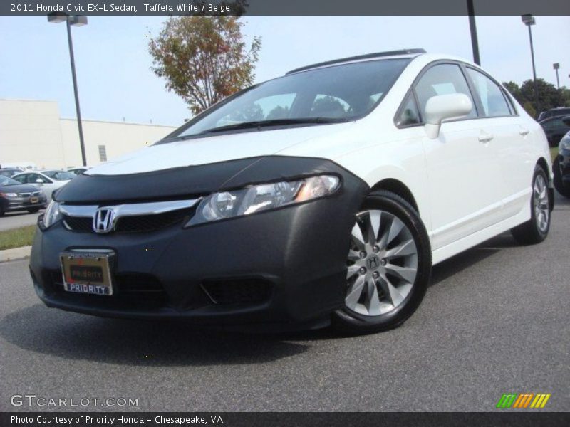 Taffeta White / Beige 2011 Honda Civic EX-L Sedan