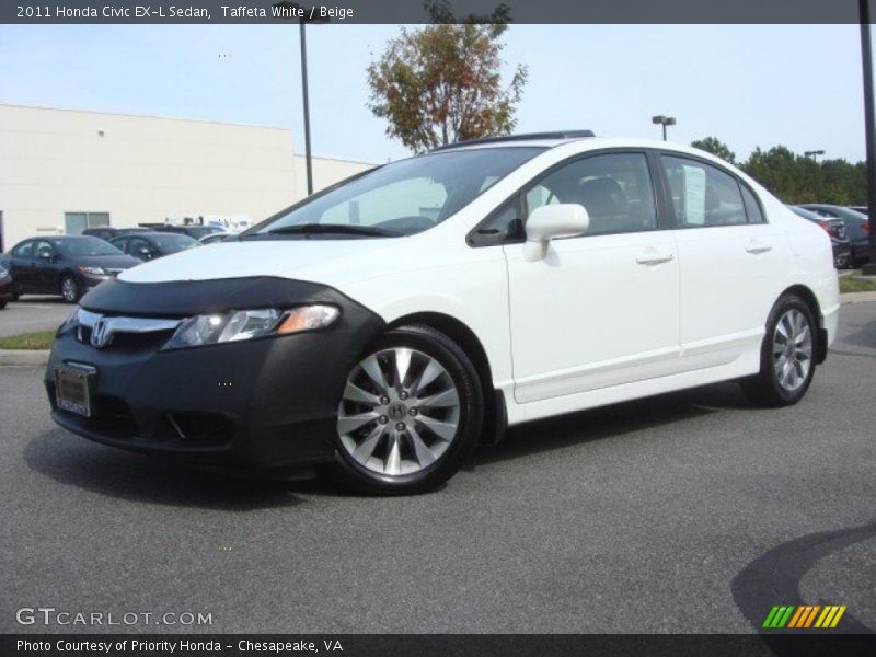 Taffeta White / Beige 2011 Honda Civic EX-L Sedan