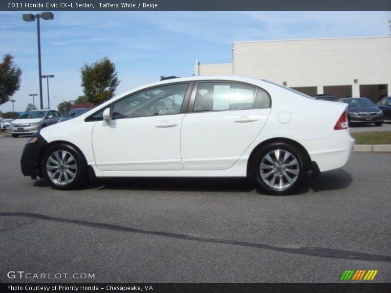 Taffeta White / Beige 2011 Honda Civic EX-L Sedan