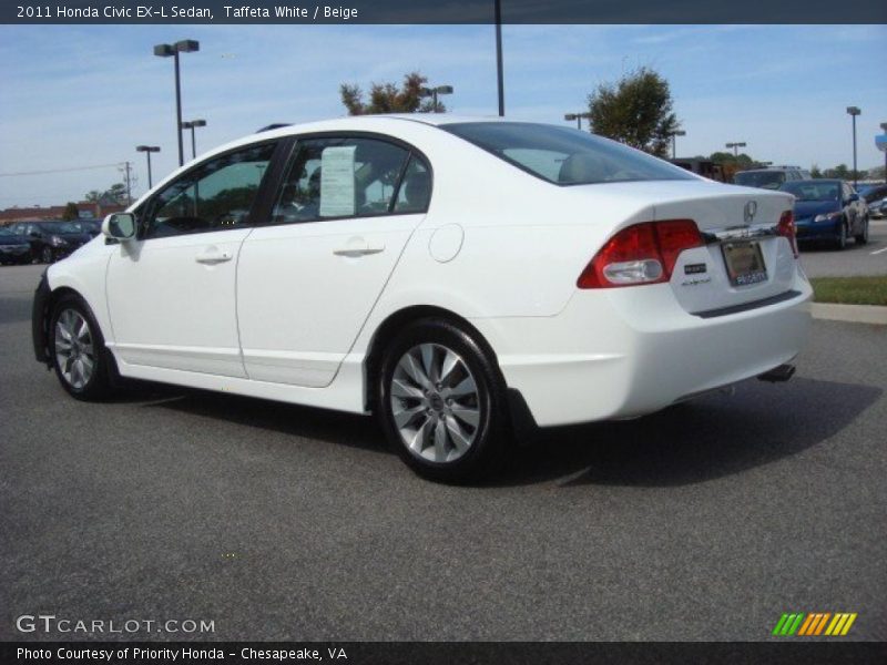 Taffeta White / Beige 2011 Honda Civic EX-L Sedan