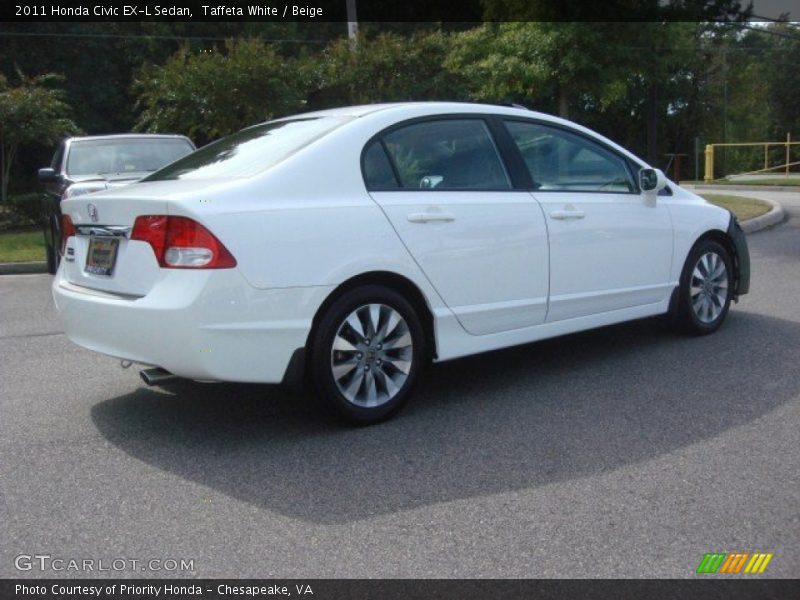 Taffeta White / Beige 2011 Honda Civic EX-L Sedan