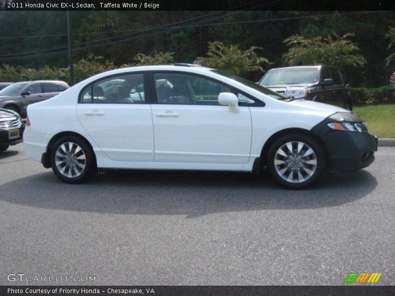 Taffeta White / Beige 2011 Honda Civic EX-L Sedan