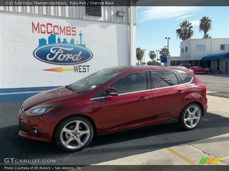 Ruby Red / Charcoal Black 2013 Ford Focus Titanium Hatchback