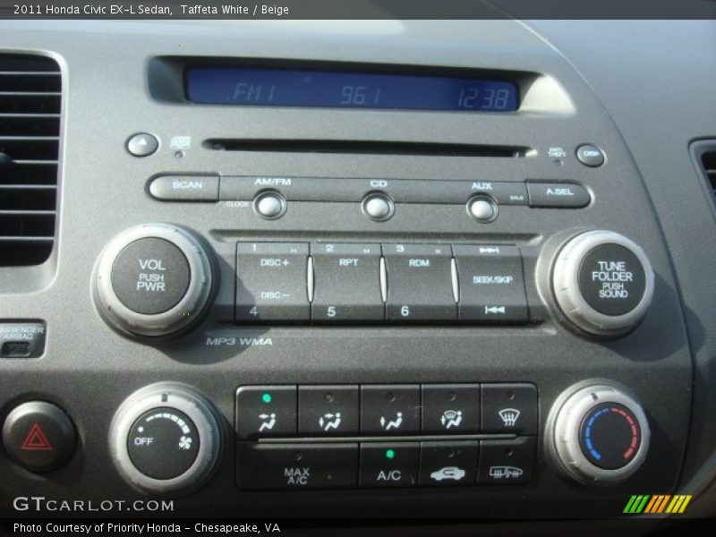 Controls of 2011 Civic EX-L Sedan
