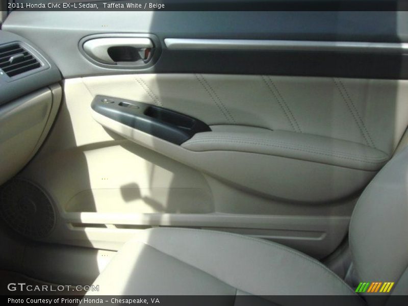 Taffeta White / Beige 2011 Honda Civic EX-L Sedan